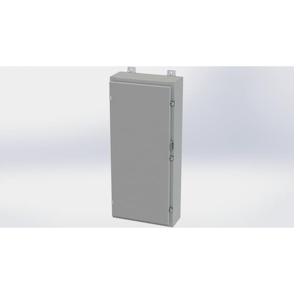 Clamps with Padlock Hasp Electrical Enclosures, 36 in H, 6 in D, 16 in W, NEMA 4, Carbon Steel